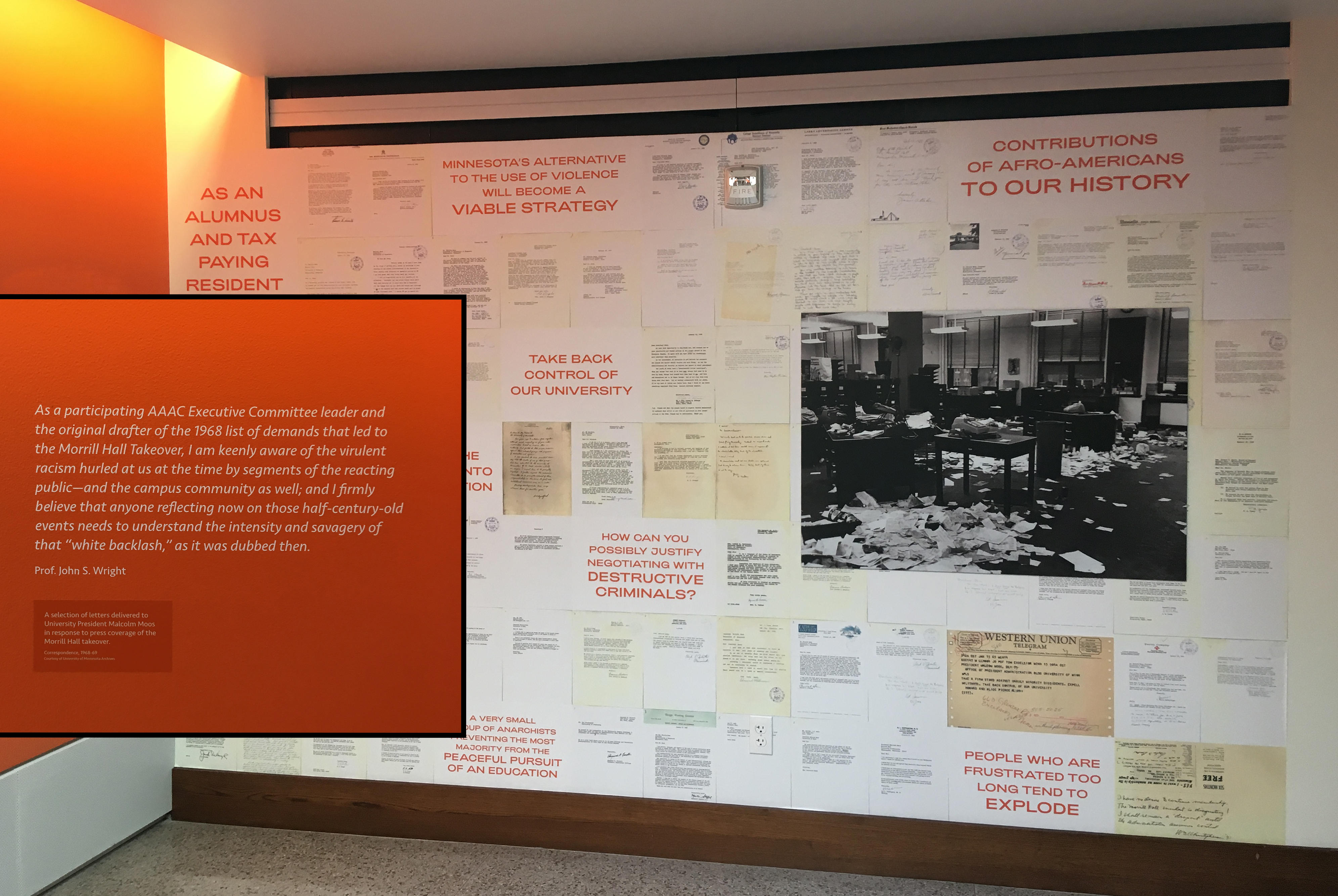 Takeover: Morrill Hall 1969 exhibit