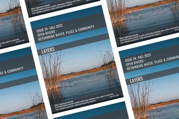 Tile view of the cover of Open Rivers: an image of a lake at twilight with reeds