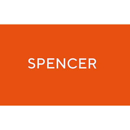 orange square with text SPENCER