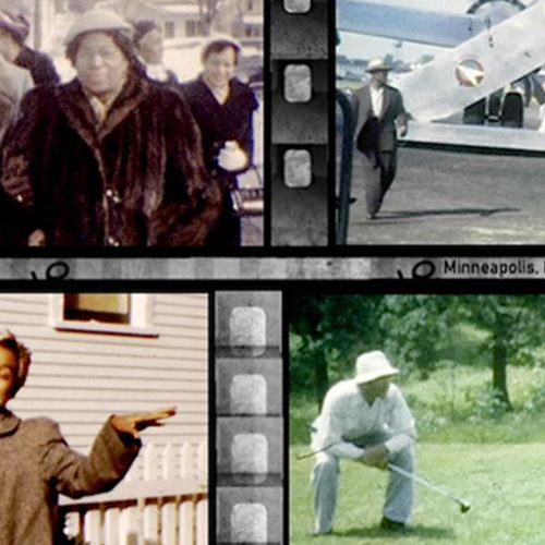 Film strips showing Black family and community